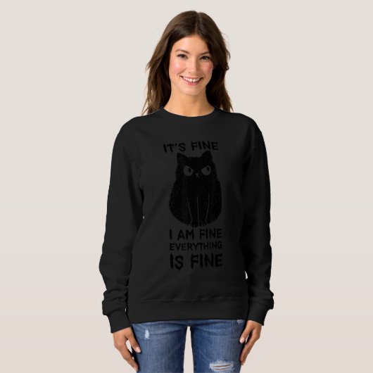 It's Fine I'm Fine Everything Is Fine Stressed Fat Trui (Voorkant volledig)