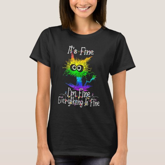 It's Fine I'm Fine Everything Is Fine X mas Lights T-shirt (Voorkant)