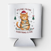 It's Fine I'm Fine Everything Is Fine Xmas Cat Chr Blikjeskoeler (Voorkant)