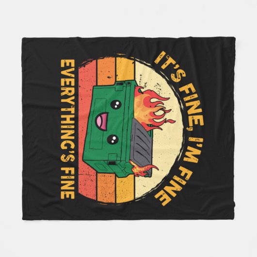 It's Fine I'm Fine Everything's Fine Lil Dumpster Fleece Deken (Voorkant (Horizontaal))