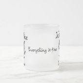 It's Fine I'm Fine" Funny Sarcastic Black Cat Matglas Koffiemok (Center)