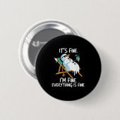 It's Fine I'm Fine Melting Snowman Summer Christma Ronde Button 5,7 Cm (Voorkant /achterkant)