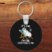 It's Fine I'm Fine Melting Snowman Summer Christma Sleutelhanger (Voorkant)