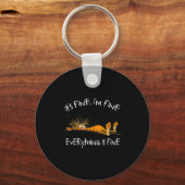 It's Fine Rpg Gamer Cat D20 Dice Fail Funny Nerdy Sleutelhanger (Voorkant)