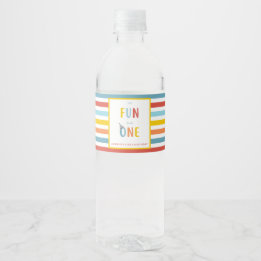It's Fun To Be One Birthday Party Bottle Label Waterfles Etiket