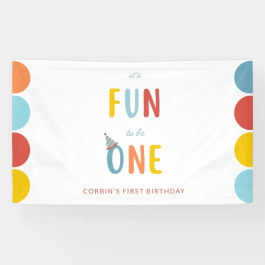 It's Fun To Be One Colorful Birthday Party Banner (Horizontaal)