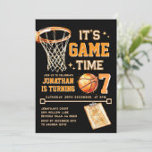 It's Game Time ANY AGE Basketball Birthday Sports Kaart (Staand voorkant)