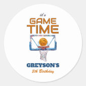 It's Game Time Any Age Birthday Ronde Sticker (Voorkant)