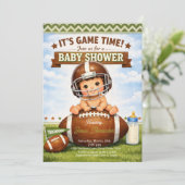 Its Game Time Baby Boy Shower Kaart (Staand voorkant)