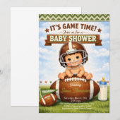 Its Game Time Baby Boy Shower Kaart (Voorkant / Achterkant)
