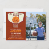 It's Game time! Basketball theme Birthday Kids  Kaart (Voorkant)