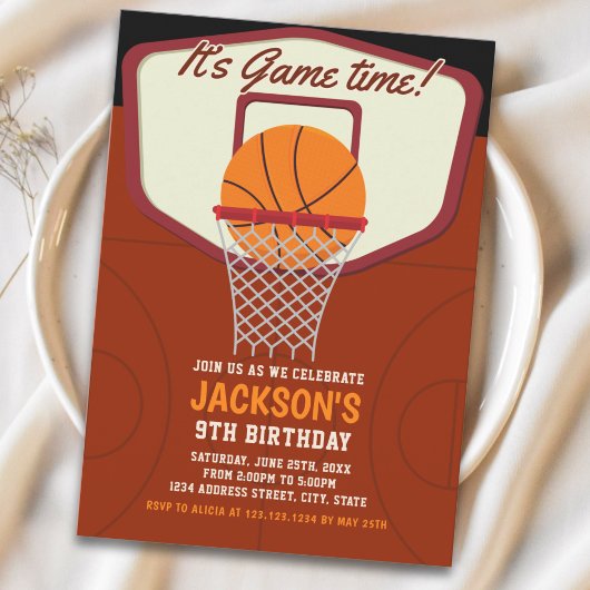 It's Game time! Basketball theme Birthday Kids Kaart