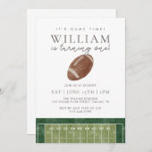 It's game time First Birthday Football Kaart (Voorkant / Achterkant)