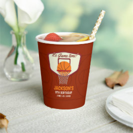 It's Game time! Fun Basketball theme Birthday Kids Papieren Bekers