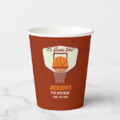 It's Game time! Fun Basketball theme Birthday Kids Papieren Bekers (Achterkant)