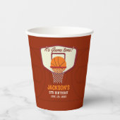 It's Game time! Fun Basketball theme Birthday Kids Papieren Bekers (Voorkant)