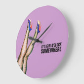 It's Gin O'Clock Somewhere Retro Wall Clock Grote Klok (Hoek)