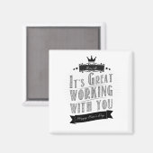 It's Great working with you, Happy Boss's Day Magneet (Voorkant / Achterkant)