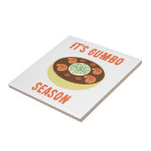 "It's Gumbo Season" Witte Keramische Tegel Tegeltje (Zijkant)