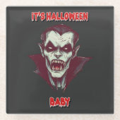 "It's Halloween Baby Glazen Onderzetter (Voorkant)