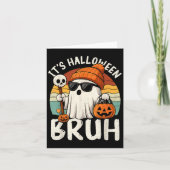It's Halloween Bruh Boo Ghost Pumpkin Costume Boys Kaart (Voorkant)