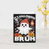 Its Halloween Bruh Boo Ghost Pumpkin Costume Boys  Kaart (Gele Bloem)