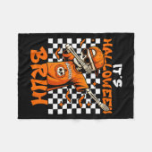 It's Halloween Bruh Skeleton Pumpkin Costume Boys  Fleece Deken (Voorkant (Horizontaal))