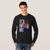 It's In Me Croatia Flag Fingerprint Croatian Herit T-shirt (Voorkant volledig)