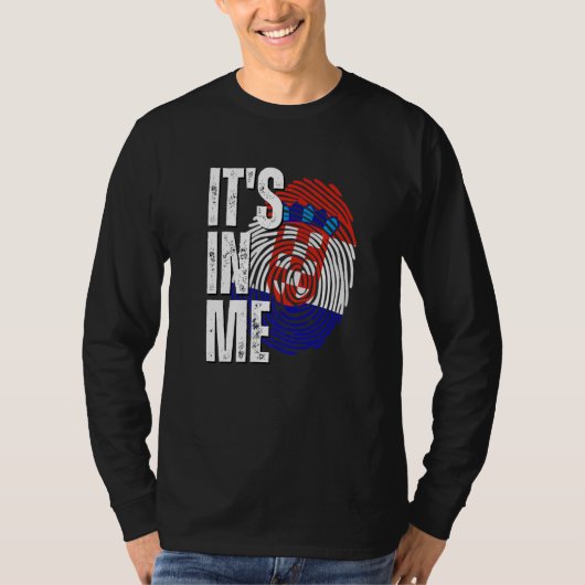 It's In Me Croatia Flag Fingerprint Croatian Herit T-shirt (Voorkant)