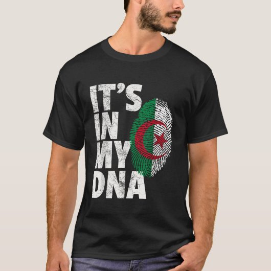 ITS IN MIJN DNA Algerijnse vlag T Shirt Gift M (Voorkant)