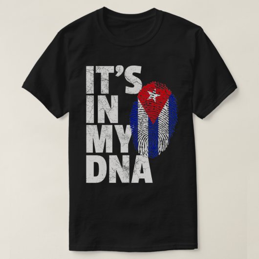 ITS IN MIJN DNA Cubaans Cuba Flag Pride Nationale  T-shirt (Design voorkant)