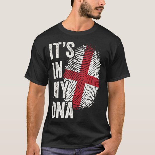 ITS IN MIJN DNA Engeland Vlag Engelse Roots Pride  T-shirt (Voorkant)