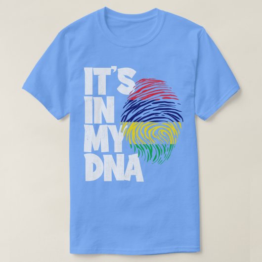 ITS IN MIJN DNA Mauritius Vlag Mannen Vrouwen Kind T-shirt (Design voorkant)