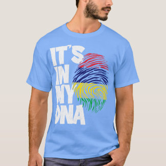 ITS IN MIJN DNA Mauritius Vlag Mannen Vrouwen Kind T-shirt