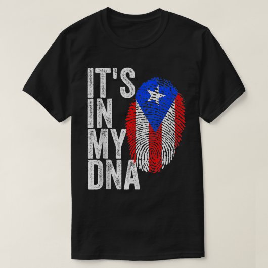 ITS IN MIJN DNA Puerto Rico Vlag Rican Pride Manne T-shirt (Design voorkant)
