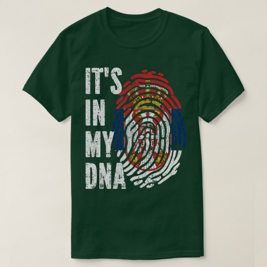 ITS IN MIJN DNA Servië Vlag Mannen Vrouwen Kinder T-shirt (Design voorkant)