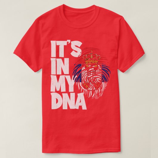 ITS IN MIJN DNA Servië Vlag Mannen Vrouwen Kinder  T-shirt (Design voorkant)