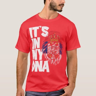 ITS IN MIJN DNA Servië Vlag Mannen Vrouwen Kinder T-shirt