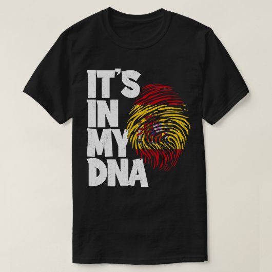 ITS IN MIJN DNA Spanje Vlag Mannen Vrouwen Kinder T-shirt (Design voorkant)
