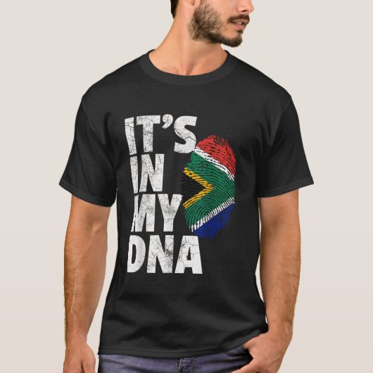 ITS IN MIJN DNA Zuid-Afrika Vlag Mannen Vrouwen T-shirt (Voorkant)