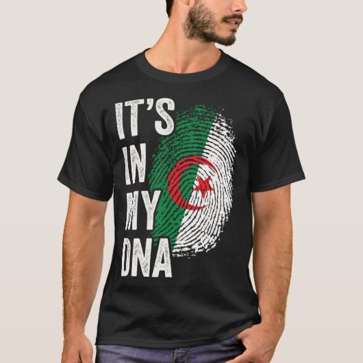 ITS IN MY DNA Algeria Flag Algerian Roots Pride Ge T-shirt (Voorkant)