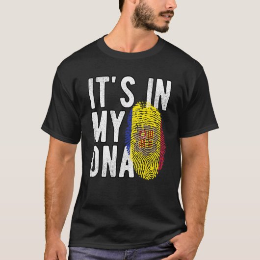 it's in my DNA Andorra flag Fingerprint T-shirt (Voorkant)