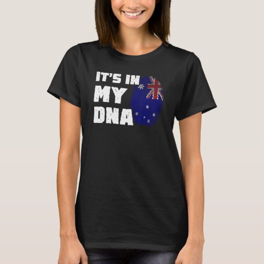 It's In My DNA Australia Flag Fingerprint Men Wome T-shirt (Voorkant)