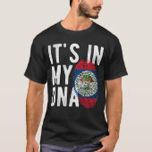 It's in my DNA Belize Flag Fingerprints T-shirt (Voorkant)