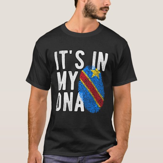 It's in my DNA Congo Flag Fingerprints T-shirt (Voorkant)