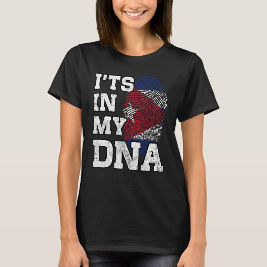It's In My DNA Cuban Fingerprint Proud Cuba Flag T-shirt (Voorkant)