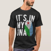 It's in my DNA Djibouti Flag Fingerprints T-shirt (Voorkant)