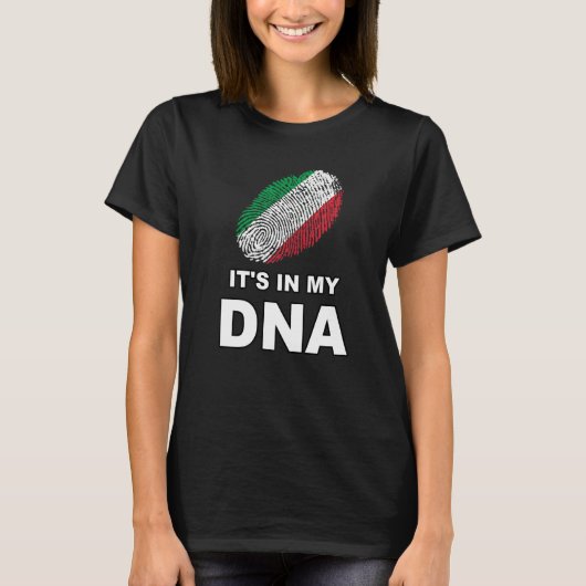 It's In My Dna Fingerprint Italian Country Flag It T-shirt (Voorkant)