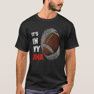 It's In My Dna Football Sport Player  Fingerprint T-shirt