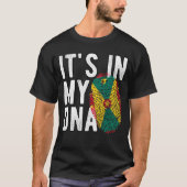 It's in my DNA Grenada Flag Fingerprints T-shirt (Voorkant)